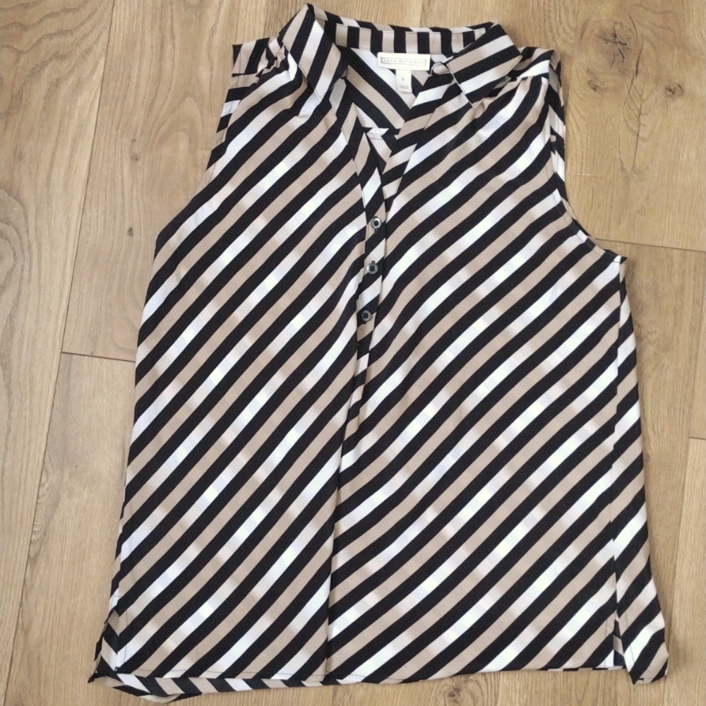 Dana Buchman Women's Large Sleeveless Button Up Blouse